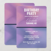Moderne Paarse & Roze Draaiende Abstracte Verjaard Kaart (Voorkant / Achterkant)
