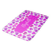 Moderne Paarse Roze Gekrabbelde Harten Valentijn N Badmat (Gekanteld)