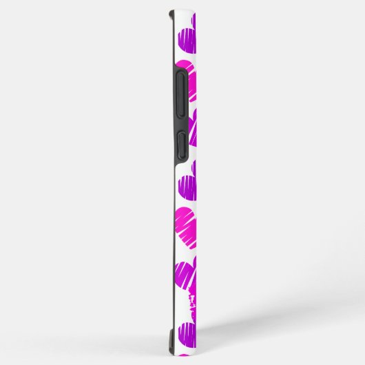 Moderne Paarse Roze Gekrabbelde Harten Valentijn N Samsung Galaxy Hoesje (Rechterkant)