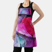 Moderne Paarse roze gemarmerde  naam Schort (Insitu)