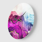 Moderne Paarse roze gouden Waterverf wandklok (Hoek)
