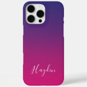 Moderne paarse roze gradiënt eenvoudige script mon Case-Mate iPhone case (Achterkant)
