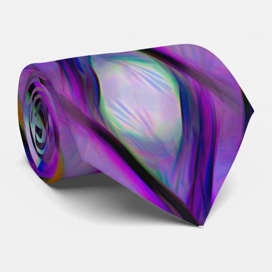 Moderne Paarse roze groene Waterverf Stropdas (Opgerold)