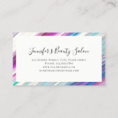 Moderne Paarse roze marmer Makeup artiest Visitekaartje (Achterkant)