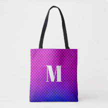 Moderne Paarse Roze Ombre Zeemeermin Schubben Mono