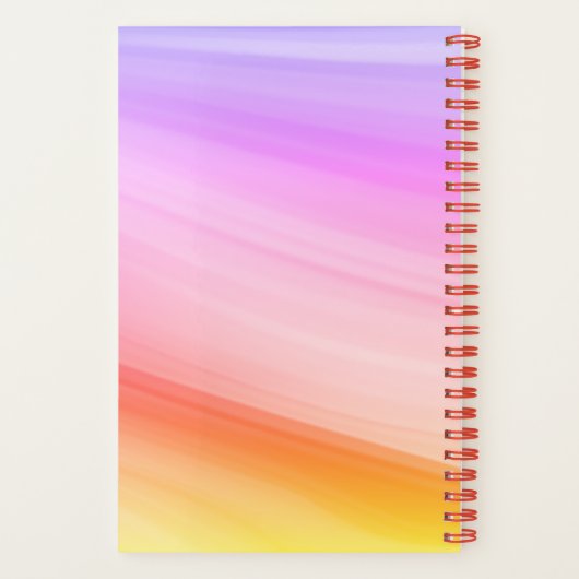 Moderne Paarse Roze Oranje Gele Swirl NOTES Notitieboek (Achterkant)