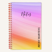 Moderne Paarse Roze Oranje Gele Swirl NOTES Notitieboek (Voorkant)