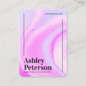 Moderne paarse roze regenboog script oorbel displa visitekaartje (Voorkant)