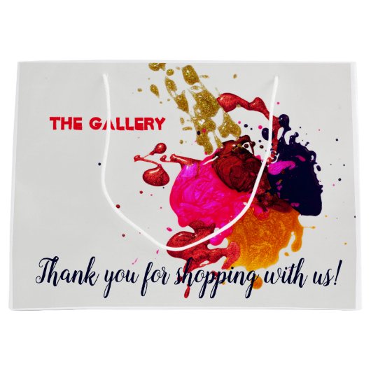 Moderne Paarse roze rode goudverf Groot Cadeauzakje (Voorkant)