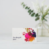 Moderne Paarse roze rode goudverf Visitekaartje (Staand voorkant)