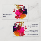 Moderne Paarse roze rode goudverf Visitekaartje (Voorkant / Achterkant)