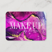Moderne Paarse roze Waterverf Makeup Visitekaartje (Voorkant)