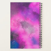 Moderne paarse roze waterverf zweeft persoonlijk planner (Achterkant)