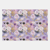 Moderne Paarse/ roze/ witte rozen Inpakpapier Vel (Voorkant)