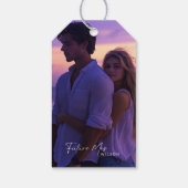 Moderne Paarse Rozen Foto Vrijgezellenfeest Dank u Cadeaulabel (Achterkant)