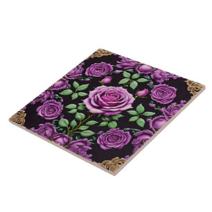 Moderne Paarse Rozen Mooi Collecties keramiek Tegeltje
