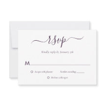 Moderne Paarse RSVP-Kaart