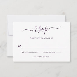 Moderne Paarse RSVP-Kaart RSVP Kaartje