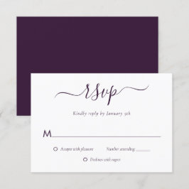 Moderne Paarse RSVP-Kaart RSVP Kaartje
