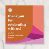 Moderne Paarse Rust Art Custom Verjaardag Dank u Bedankjes Labels (Voorkant)