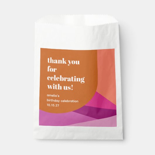 Moderne Paarse Rust Art Custom Verjaardag Dank u Bedankzakje (Voorkant)