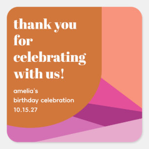 Moderne Paarse Rust Art Custom Verjaardag Dank u Vierkante Sticker