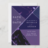 Moderne paarse Save the Date sjabloon Kaart (Voorkant)