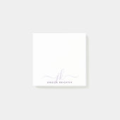Moderne Paarse Script Monogram Initialen Post-it® Notes (Voorkant)