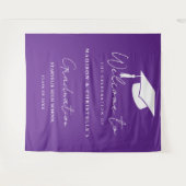 Moderne paarse script tweeling afstudeerfeest welk wandkleed (Voorkant (horizontaal))