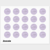 Moderne Paarse Sering Bruidsbruiloft Ronde Sticker (Vel)