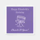 Moderne paarse servetten voor 30e verjaardag (Voorkant)