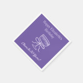 Moderne paarse servetten voor 30e verjaardag (Hoek)