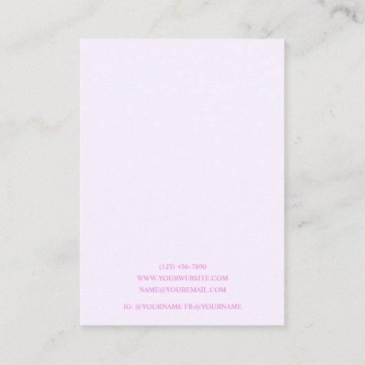 Moderne Paarse sieraden Ketting oorbel display Visitekaartje (Achterkant)