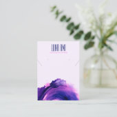 Moderne Paarse sieraden Ketting oorbel display Visitekaartje (Staand voorkant)