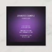 Moderne Paarse Sjabloon Moderne minimalistische lu Vierkante Visitekaartje (Achterkant)