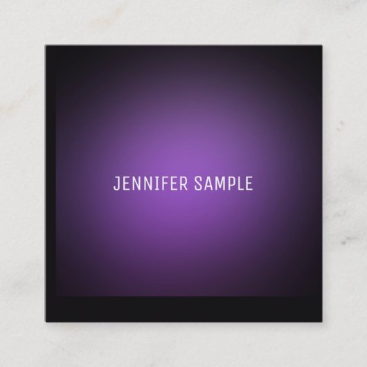 Moderne Paarse Sjabloon Moderne minimalistische lu Vierkante Visitekaartje (Voorkant)
