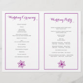 Moderne paarse sneeuwvlokken en sterrentrouwprogra (Achterkant)