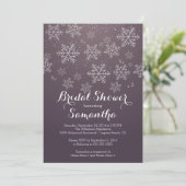 Moderne Paarse Snowflake Bridal Shower Kaart (Staand voorkant)