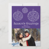 Moderne Paarse Snowflake Holiday-fotokaart Feestdagenkaart (Voorkant)