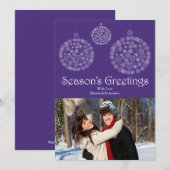 Moderne Paarse Snowflake Holiday-fotokaart Feestdagenkaart (Voorkant / Achterkant)