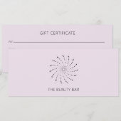 Moderne paarse spiraalstip elegante cadeaubon (Voorkant / Achterkant)