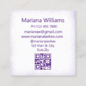 moderne paarse splashaton qr code chic vierkante visitekaartje (Achterkant)