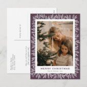 Moderne Paarse stekelbomen met kerstmis Feestdagenkaart (Voorkant / Achterkant)