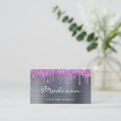 Moderne Paarse stijllijst met glitterschijven Visitekaartje (Staand voorkant)