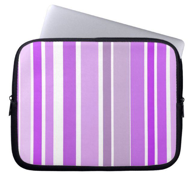 Moderne Paarse streep Laptop Sleeve (Voorkant)