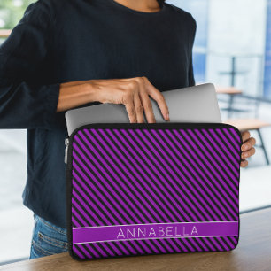 Moderne Paarse strepen Laptop Sleeve