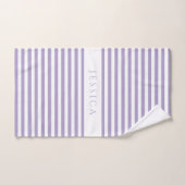 Moderne Paarse Strepen Patroon Naam Bad Handdoek (Handdoek)