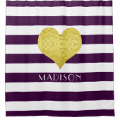 Moderne Paarse strepen Patroonnaam Douchegordijn (Voorkant)