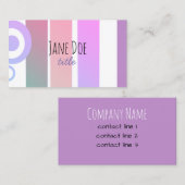 moderne paarse strepen voor het sjabloon voor visi visitekaartje (Voorkant / Achterkant)