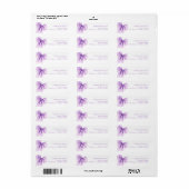 Moderne paarse strik bruidsdouche retouradres etiket (Full Sheet)
